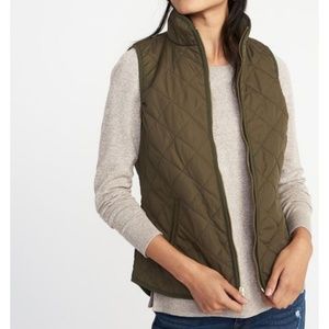 Old Navy Olive Quilted Vest